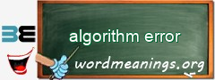 WordMeaning blackboard for algorithm error